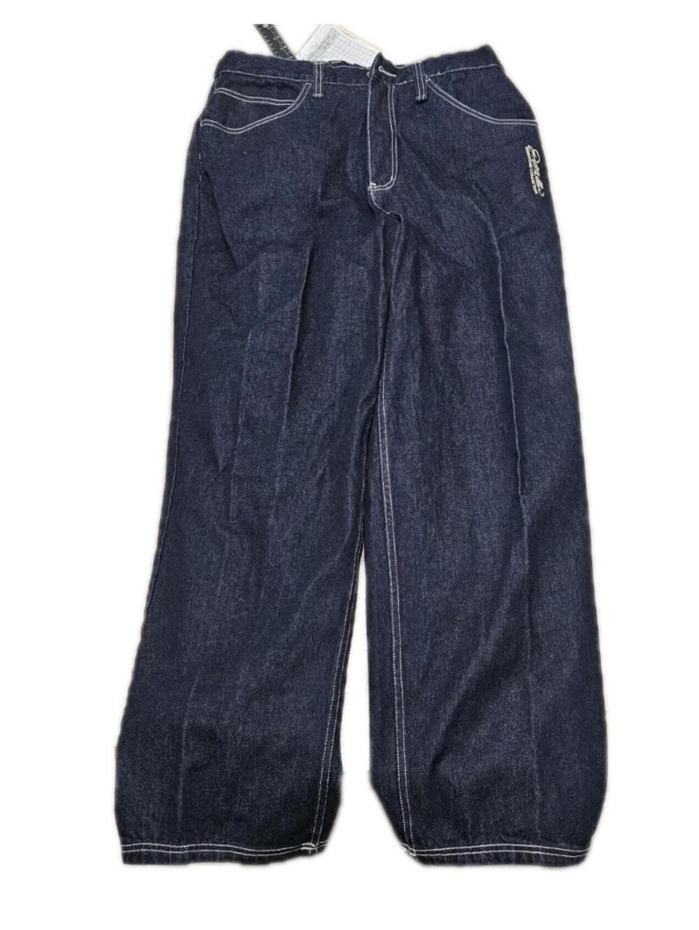 P. Miller Signature Jeans Men's 36 Embroidered Dark Wash Wide Baggy Y2K 90’s NWT